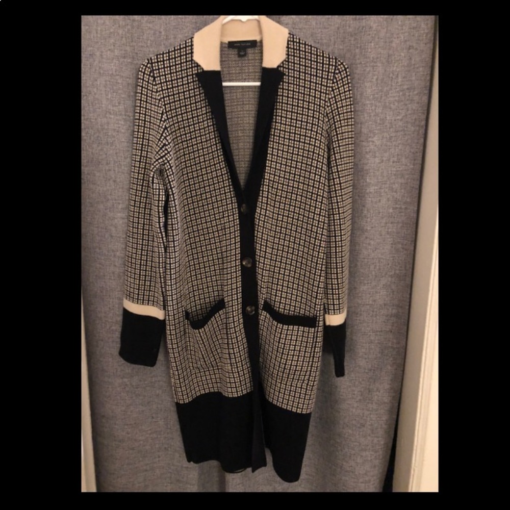 Ann Taylor Houndstooth Cardigan